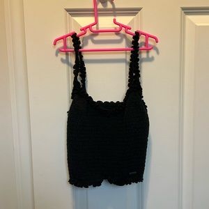 XS hollister black crop/tank top